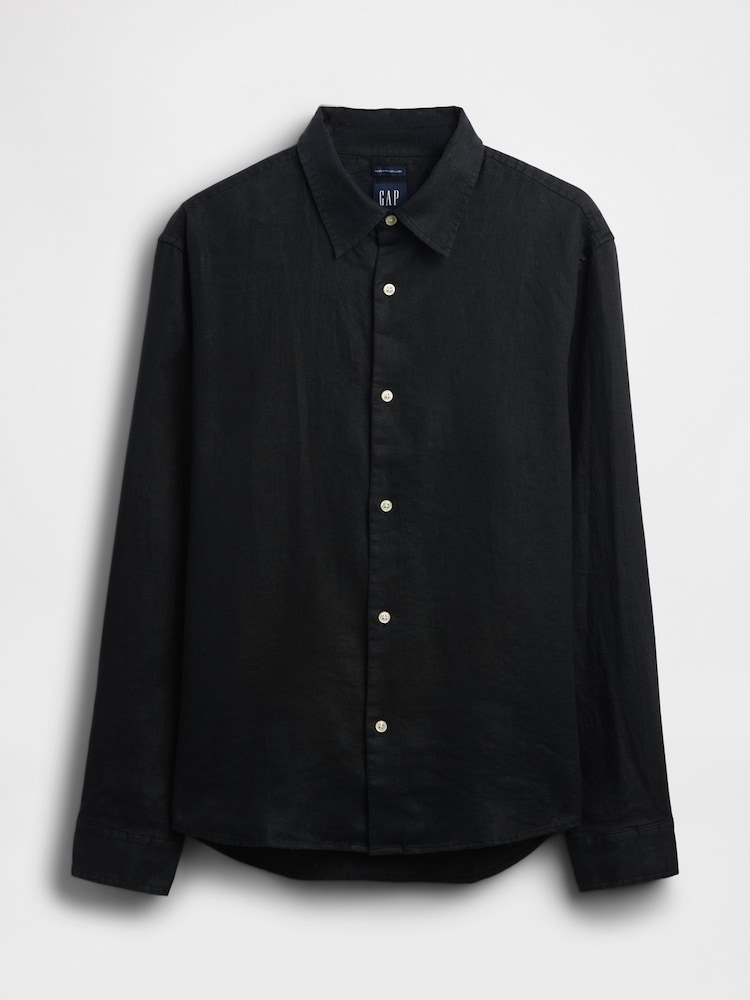 Noir - Gap Linen Relaxed Shirt - Image 1 de 1