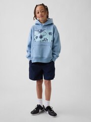 Bleu - Gap VintageSoft Relaxed Graphic Hoodie (4-13yrs) - Image 3 de 5