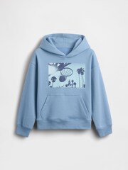 Bleu - Gap VintageSoft Relaxed Graphic Hoodie (4-13yrs) - Image 4 de 5