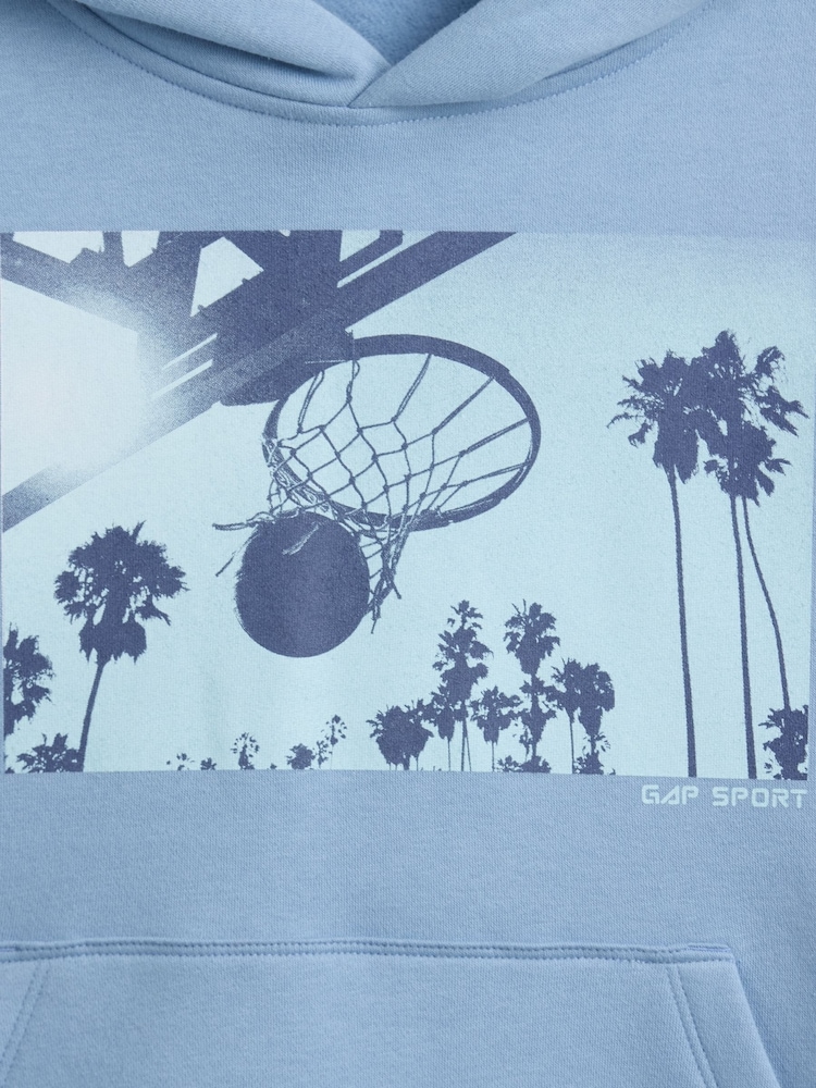 Bleu - Gap VintageSoft Relaxed Graphic Hoodie (4-13yrs) - Image 5 de 5