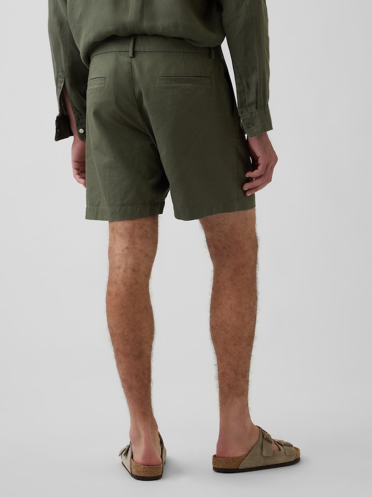 Gap Green 7.5 inch Linen-Cotton Shorts - Image 2 of 5