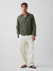 Gap Green 7.5 inch Linen-Cotton Shorts - Image 4 of 5