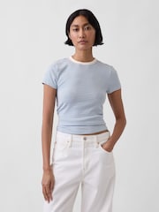 Gap Blue Stripe Modern Crew neck T-Shirt - Image 1 of 4