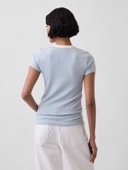 Gap Blue Stripe Modern Crew neck T-Shirt - Image 2 of 4