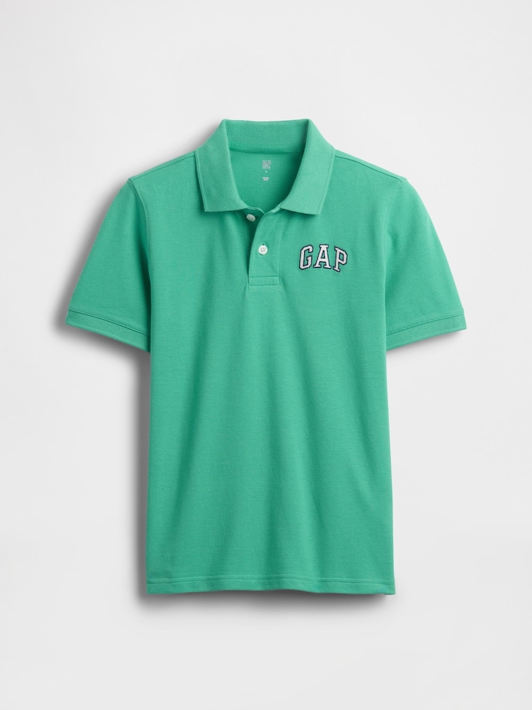 Gap Green Logo Pique Polo Shirt (4-13yrs) - Image 1 of 3