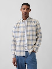 Gap Cream/Blue Check Oxford Button-Down Shirt - Image 1 of 4