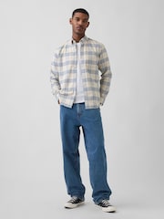 Gap Cream/Blue Check Oxford Button-Down Shirt - Image 3 of 4
