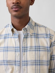 Gap Cream/Blue Check Oxford Button-Down Shirt - Image 4 of 4