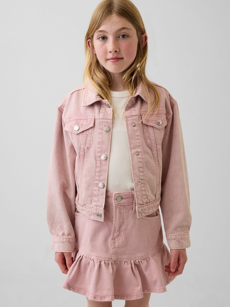 Gap Pink Icon Denim Jacket (4-13yrs) - Image 1 of 5 Gap Pink Icon Denim Jacket (4-13yrs) - Image 1 of 5
