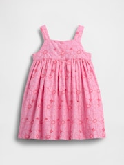 Gap Floral Eyelet Bow Dress (6mths-5yrs) - Imaginea 2 din 2