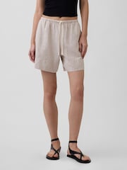 Bej - Gap Linen-Blend Easy Shorts - Imaginea 1 din 4