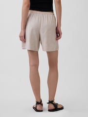 Bej - Gap Linen-Blend Easy Shorts - Imaginea 2 din 4