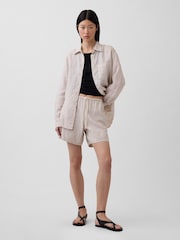 Bej - Gap Linen-Blend Easy Shorts - Imaginea 3 din 4