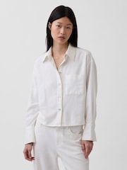 Gap White Linen Oversized Shirt - Image 1 of 5
