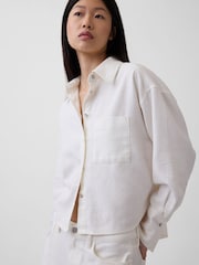 Gap White Linen Oversized Shirt - Image 3 of 5
