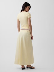 Gap Yellow Linen-Blend Maxi Slip Skirt - Image 2 of 4