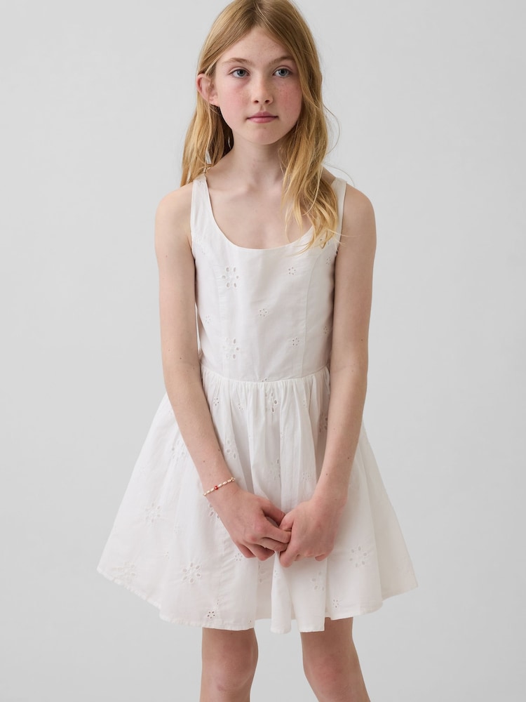 Gap White Eyelet Dress (4-13yrs) - Image 1 of 4 Gap White Eyelet Dress (4-13yrs) - Image 1 of 4