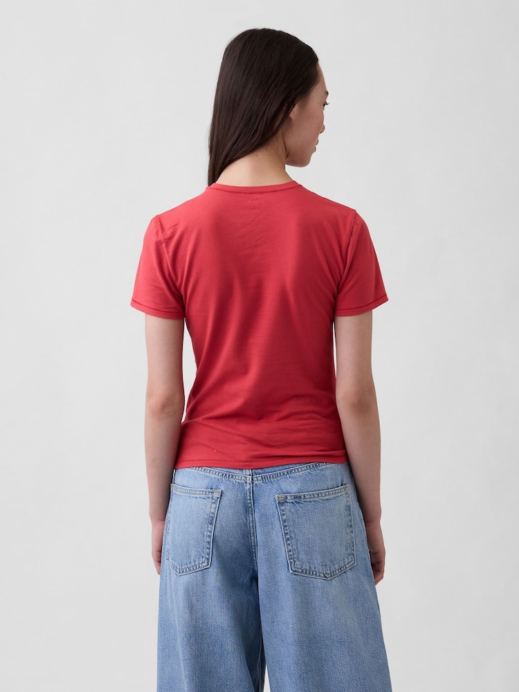 Gap Red Close Knit Jersey T-Shirt - Image 2 of 4