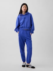 Gap Blue VintageSoft Oversized Crop Logo Hoodie - Image 3 of 5