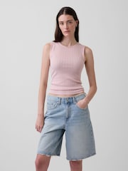 Gap Pink Pointelle Shell Vest - Image 1 of 3