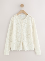 Ecru Long Sleeved Lace Cardigan - Image 6 of 8