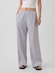 Dungi albastre - Gap Linen-Blend Relaxed Wide-Leg Trousers - Imaginea 1 din 4