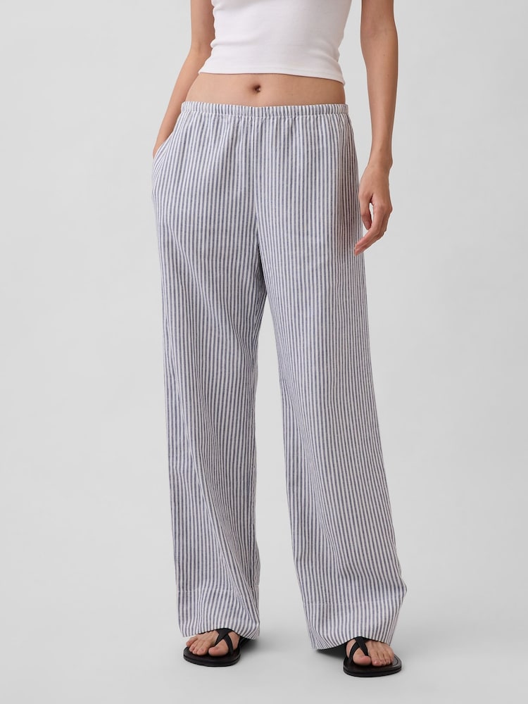 Dungi albastre - Gap Linen-Blend Relaxed Wide-Leg Trousers - Imaginea 1 din 4