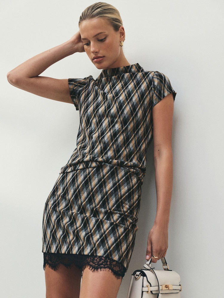 Grey/Blue Short Sleeved Check Top - Image 2 of 7