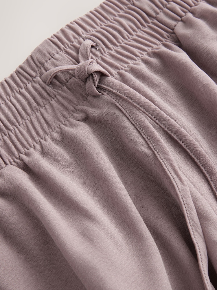 Mauve Purple Sheer Balloon Leg Tie Waist Trousers - Image 2 of 3 Mauve Purple Sheer Balloon Leg Tie Waist Trousers - Image 2 of 3