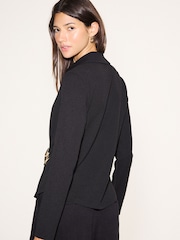 Black Long Sleeve V--Neck Hardwear Blouse - Image 4 of 8
