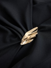 Black Long Sleeve V--Neck Hardwear Blouse - Image 7 of 8