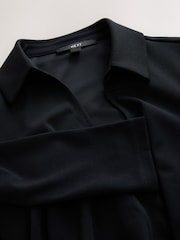 Black Long Sleeve V--Neck Hardwear Blouse - Image 8 of 8