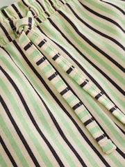 Sage Green Slogan Dogs Seminal x Lauren Emmet Stripe Short Pyjamas Set - Image 4 of 4