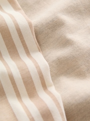 Neutral mit Streifen - Kurzes Pyjama-Set aus Baumwolle - Bild 6 von 7