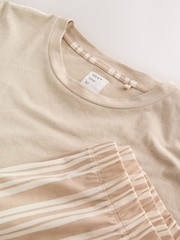 Neutral mit Streifen - Kurzes Pyjama-Set aus Baumwolle - Bild 7 von 7
