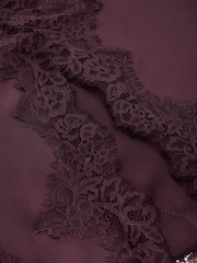 Chocolate Brown Lace Detail Satin Slip - Image 9 of 10