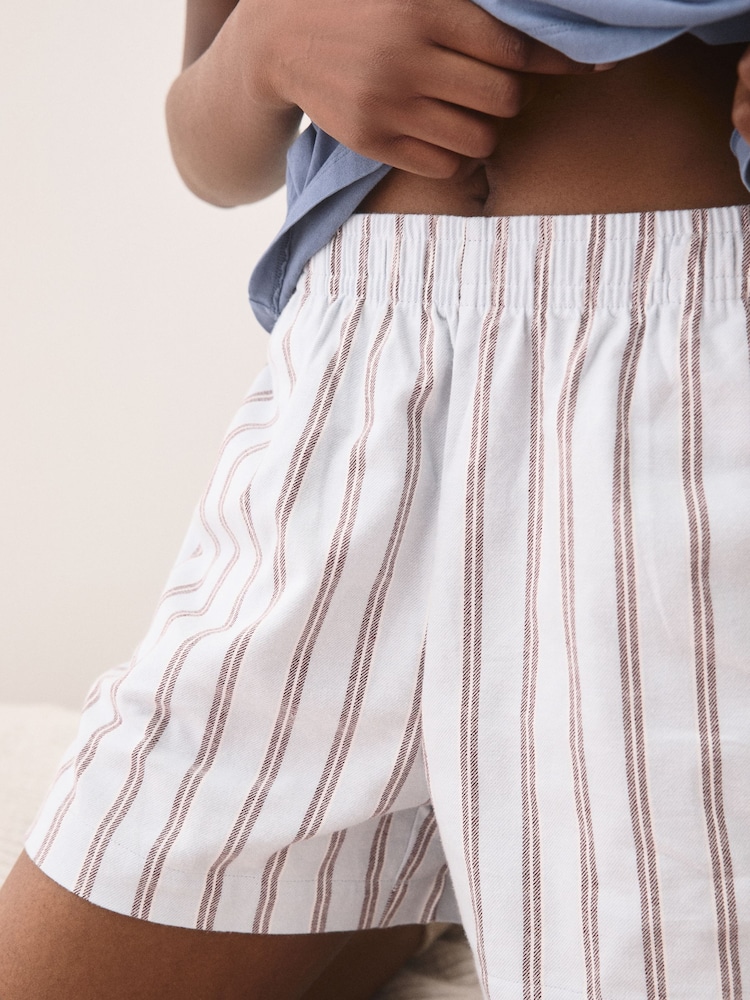 Blue Woven Stripe Short Pyjamas Set - Image 4 of 4 Blue Woven Stripe Short Pyjamas Set - Image 4 of 4