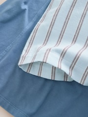 Blue Woven Stripe Short Pyjamas Set - Image 7 of 7