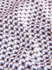 Cream Geometric Studio Satin Button Through Pyjamas - Image 8 of 9