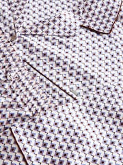 Cream Geometric Studio Satin Button Through Pyjamas - Image 9 of 9