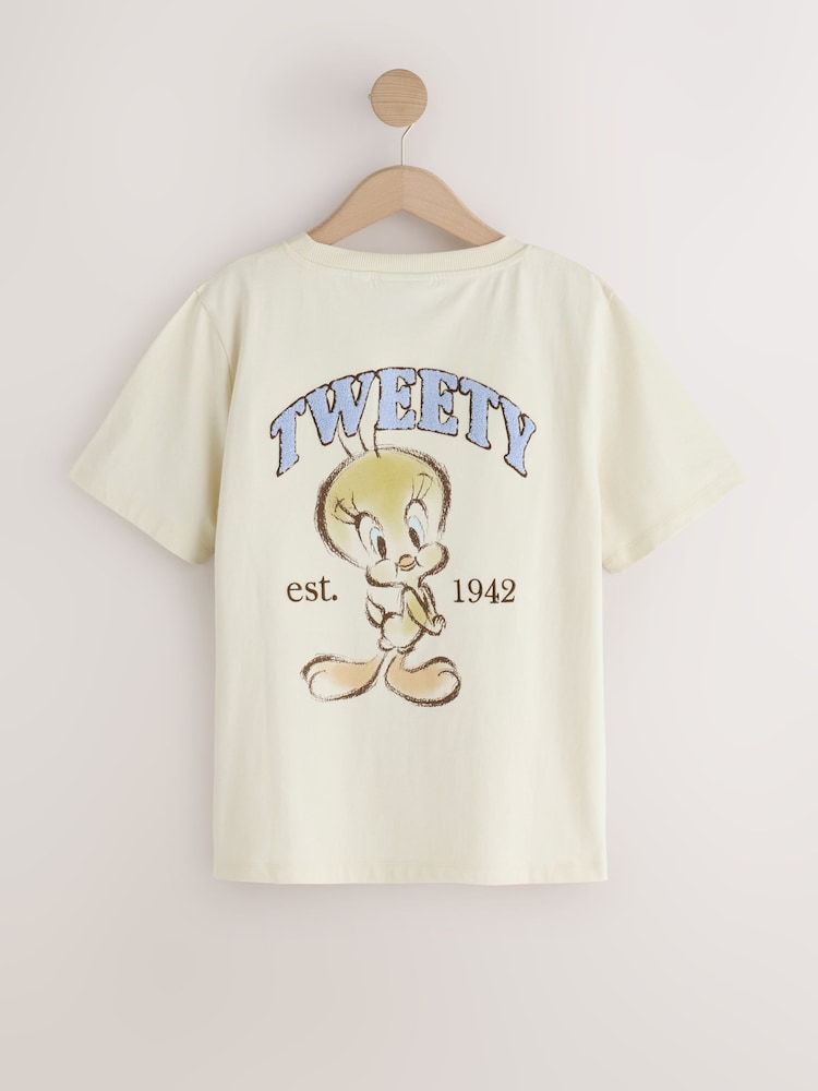 Ecru/Brown Looney Tunes Short Pyjamas Set - Image 2 of 4