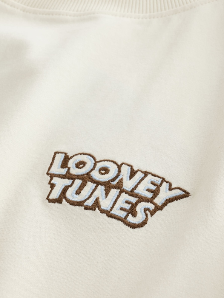 Ecru/Brown Looney Tunes Short Pyjamas Set - Image 4 of 4