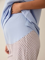Blue Geometric Maternity Short Sleeve Pyjamas - Image 5 of 9