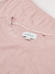Pink Maternity Jersey Long Sleeve Pyjamas - Image 8 of 9
