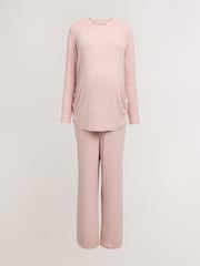 Pink Maternity Jersey Long Sleeve Pyjamas - Image 9 of 9