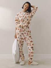 Cream Autumnal Hamish The Highland Cow Cotton Long Sleeve Pyjamas - Image 1 of 8