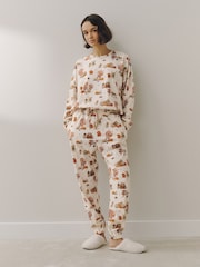 Cream Autumnal Hamish The Highland Cow Cotton Long Sleeve Pyjamas - Image 3 of 8