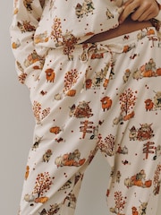 Cream Autumnal Hamish The Highland Cow Cotton Long Sleeve Pyjamas - Image 5 of 8