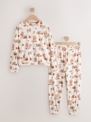 Cream Autumnal Hamish The Highland Cow Cotton Long Sleeve Pyjamas - Image 6 of 8