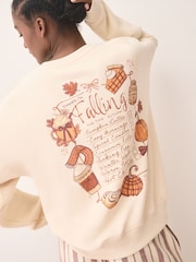 Oatmeal Autumnal Sweatshirt and Flannel Pyjamas - Image 3 of 5